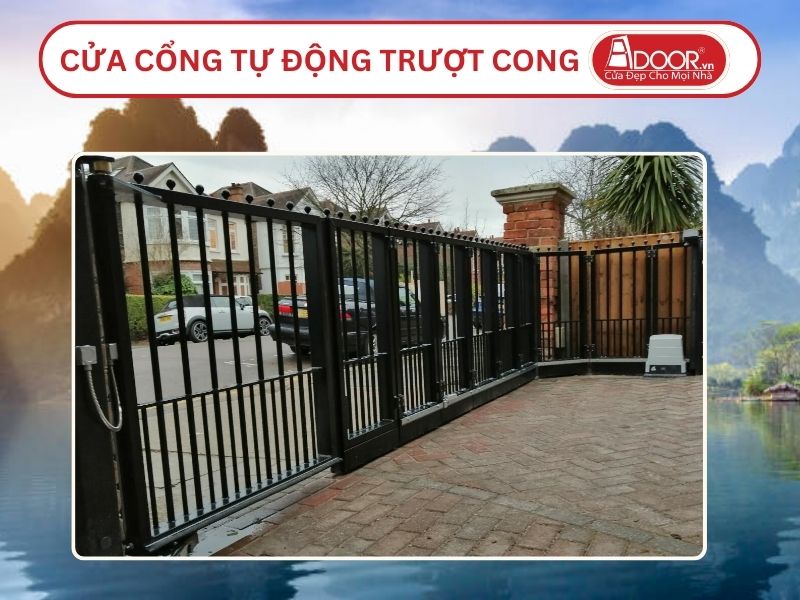 Cửa cổng tự động mở trượt 2 cánh tại Tuyên Quang