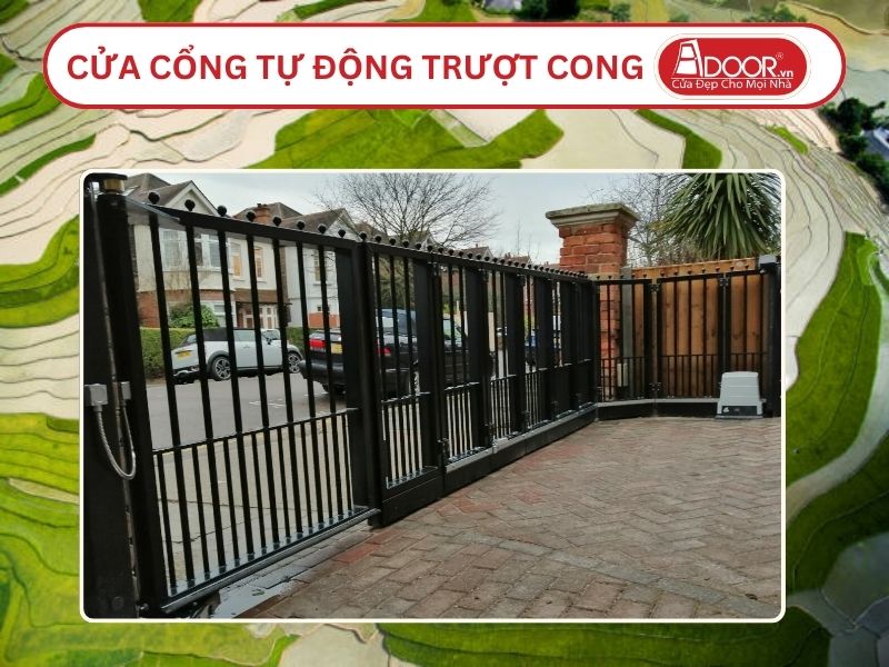 Cửa cổng tự động mở trượt 2 cánh tại Yên Bái