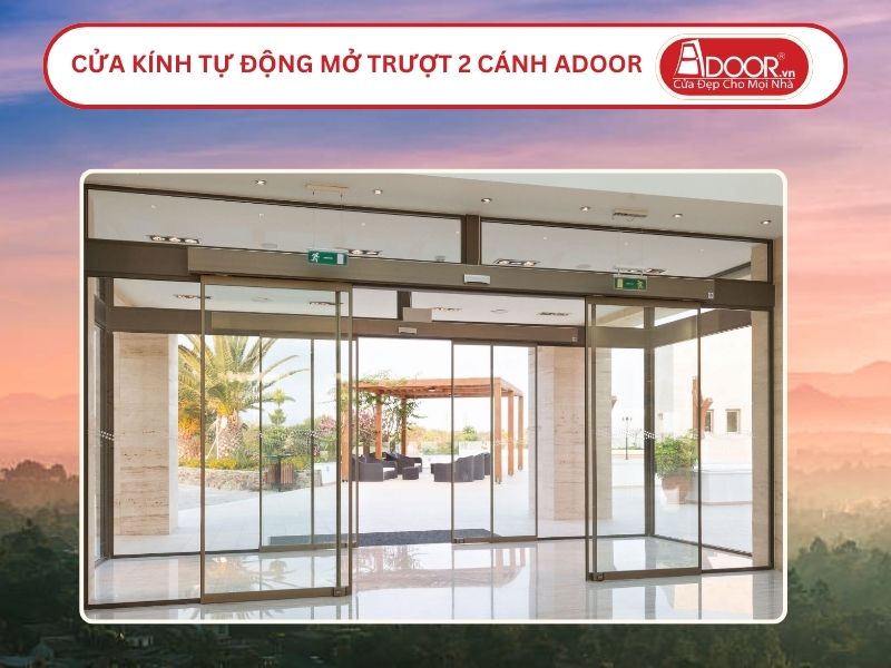 Cửa kính tự động mở trượt 2 cánh tại Bảo Lộc