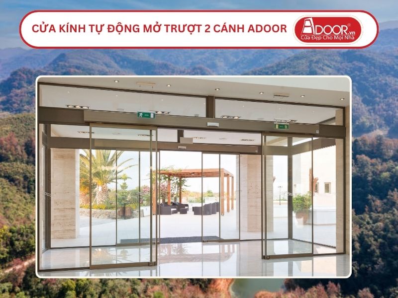 Cửa kính tự động mở trượt 2 cánh tại Cao Bằng