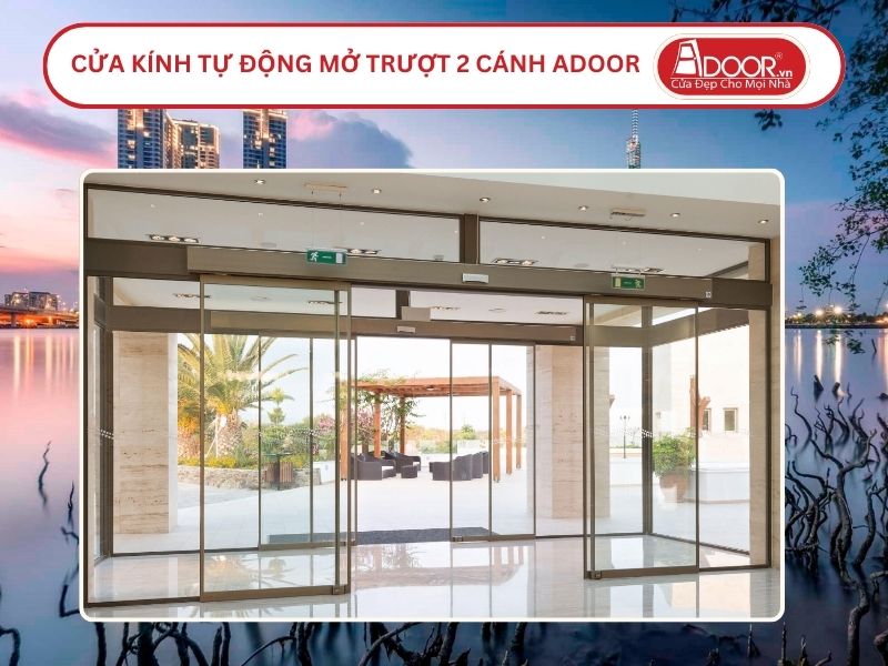 Cửa kính tự động mở trượt 2 cánh tại Hồ Chí Minh