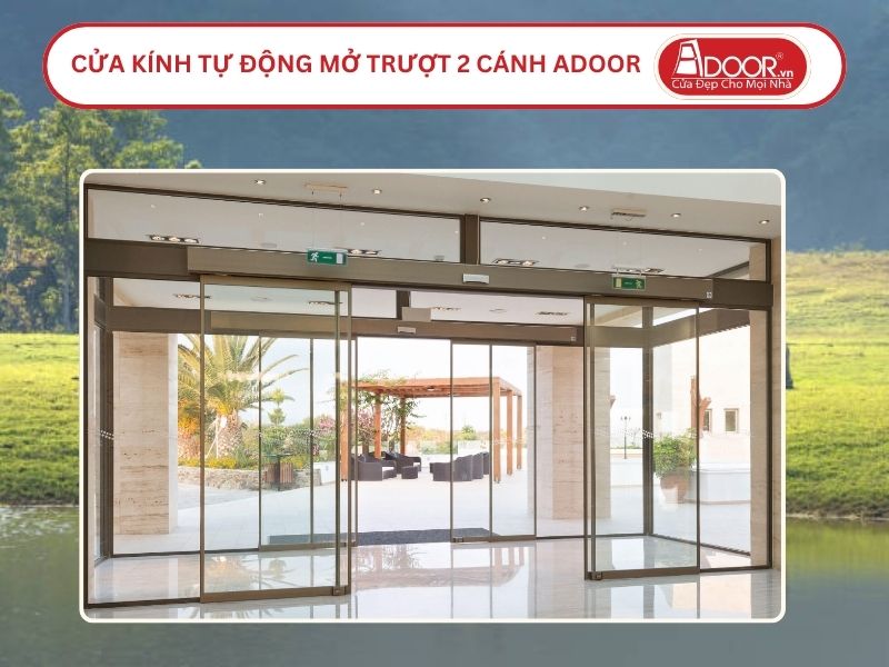 Cửa kính tự động mở trượt 2 cánh tại Lạng Sơn