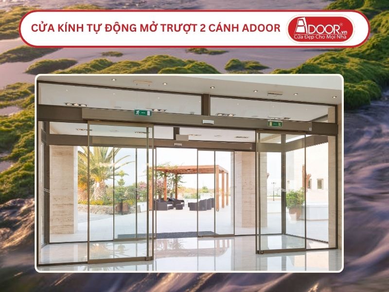 Cửa kính tự động mở trượt 2 cánh tại Phan Rang