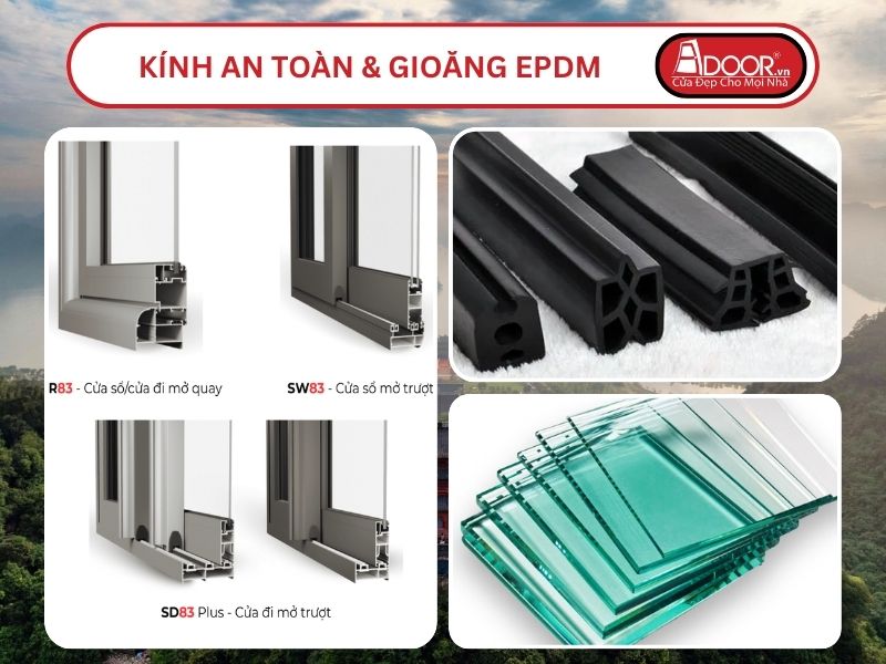 Kính An Toàn Và Gioăng EPDM Kín Khít Đi Kèm Cửa Nhôm Kính MaxPro Adoor Tại Hoa Lư, Ninh Bình