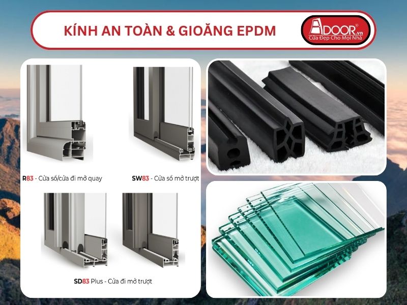 Kính An Toàn Và Gioăng EPDM Kín Khít Đi Kèm Cửa Nhôm Kính MaxPro Adoor Tại Lào Cai