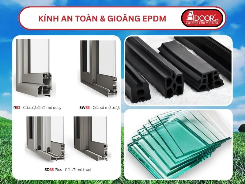 Kính An Toàn Và Gioăng EPDM Kín Khít Đi Kèm Cửa Nhôm Kính MaxPro Adoor Tại Tam Điệp, Ninh Bình