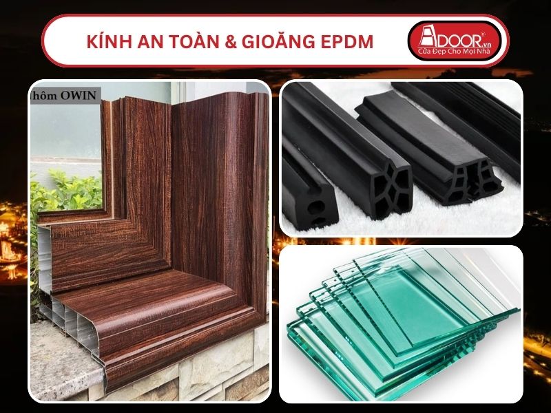 Kính An Toàn Và Gioăng EPDM Kín Khít Đi Kèm Cửa Nhôm Kính Thủy Lực Adoor Tại Lâm Đồng