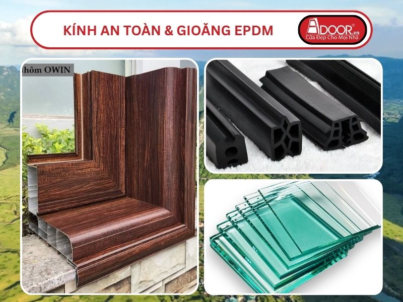 Kính An Toàn Và Gioăng EPDM Kín Khít Đi Kèm Cửa Nhôm Kính Thủy Lực Adoor Tại Lạng Sơn