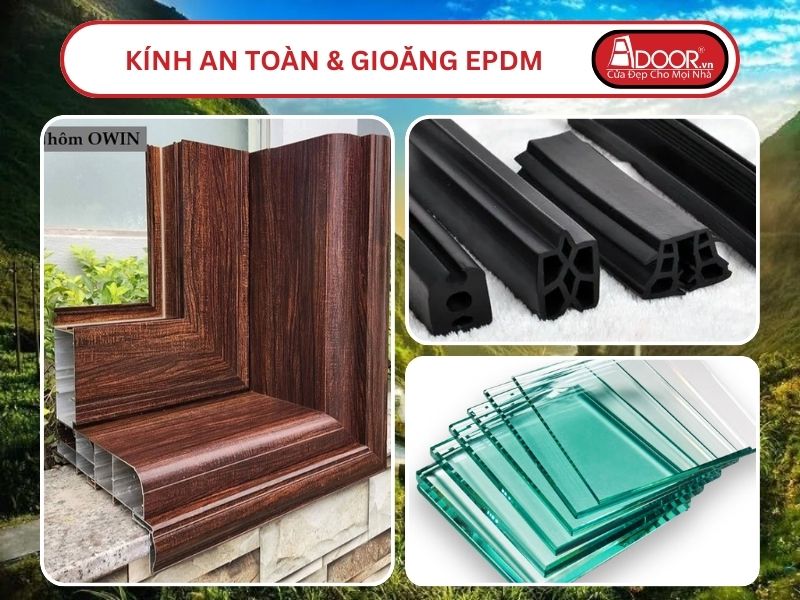 Kính An Toàn Và Gioăng EPDM Kín Khít Đi Kèm Cửa Nhôm Kính Thủy Lực Adoor Tại Tuyên Quang