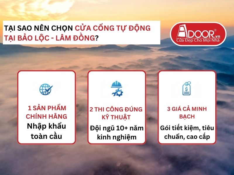 Lợi thế vượt trội của Adoor mang lại cho khách hàng Cửa Cổng Tự Động Adoor tại Bảo Lộc
