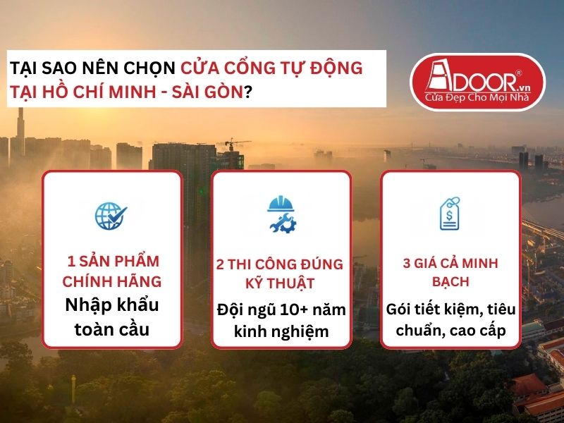 Lợi thế vượt trội của Adoor mang lại cho khách hàng Cửa Cổng Tự Động Adoor tại Hồ Chí Minh