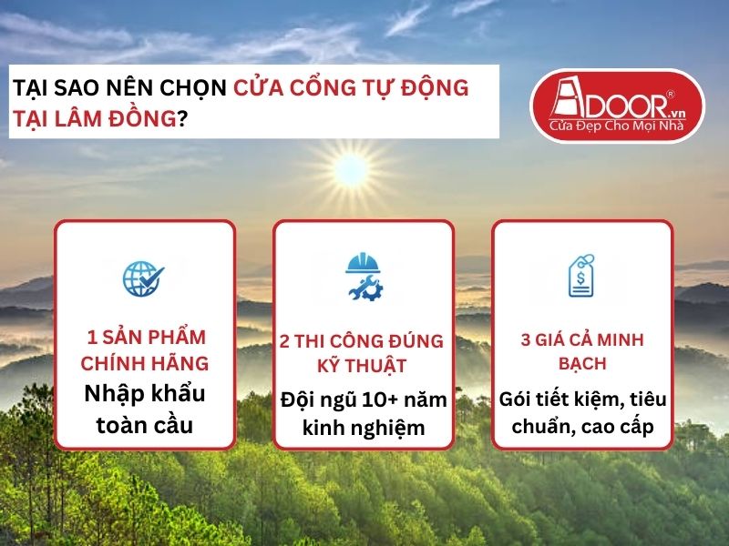 Lợi thế vượt trội của Adoor mang lại cho khách hàng Cửa Cổng Tự Động Adoor tại Lâm Đồng