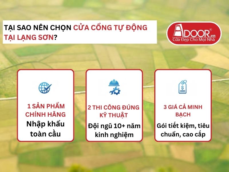 Lợi thế vượt trội của Adoor mang lại cho khách hàng Cửa Cổng Tự Động Adoor tại Lạng Sơn
