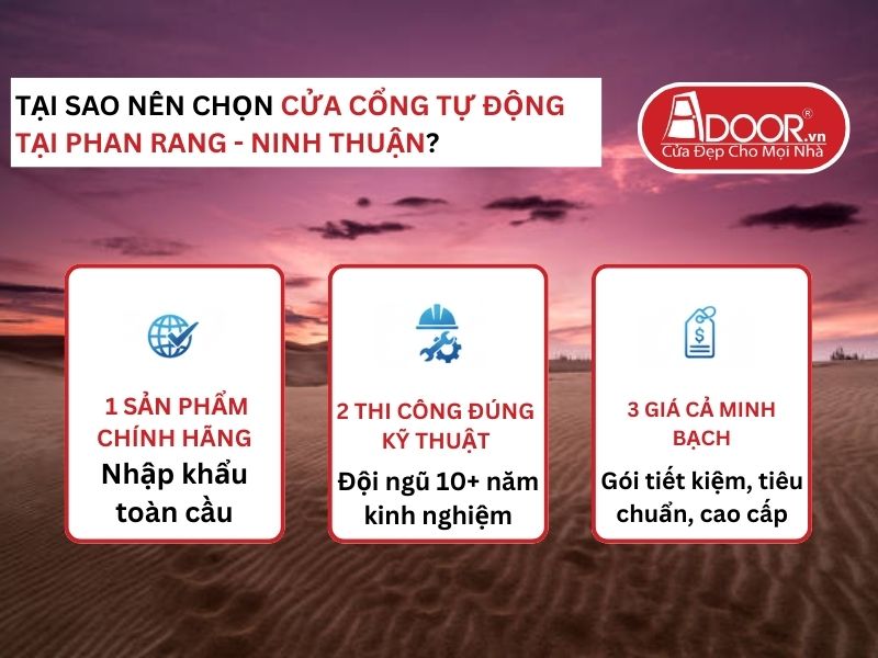 Lợi thế vượt trội của Adoor mang lại cho khách hàng Cửa Cổng Tự Động Adoor tại Tại Phan Rang