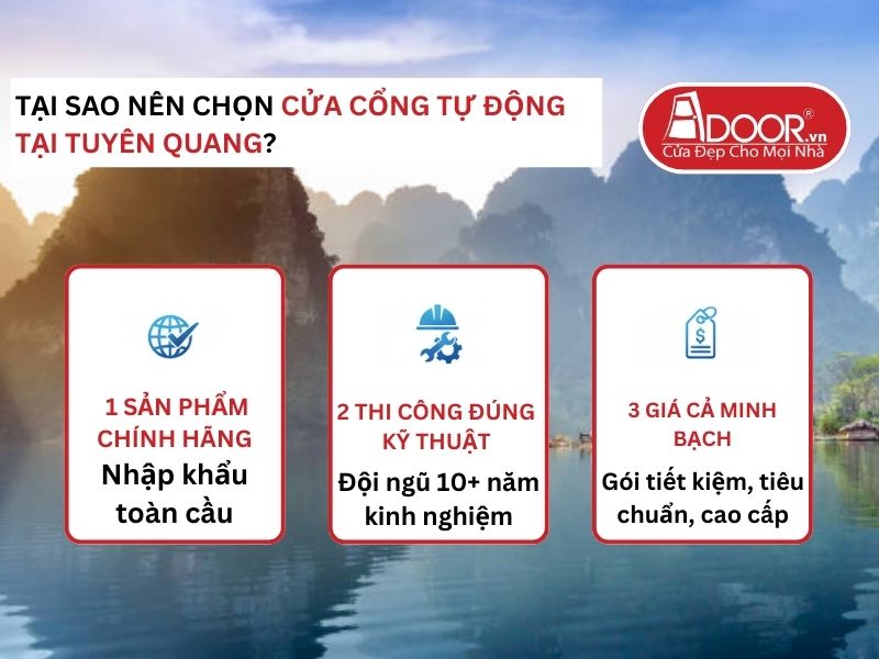 Lợi thế vượt trội của Adoor mang lại cho khách hàng Cửa Cổng Tự Động Adoor tại Tuyên Quang