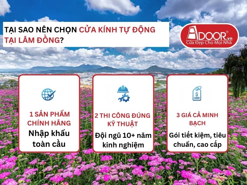 Lợi thế vượt trội của Adoor mang lại cho khách hàng Cửa Kính Tự Động Adoor tại Lâm Đồng