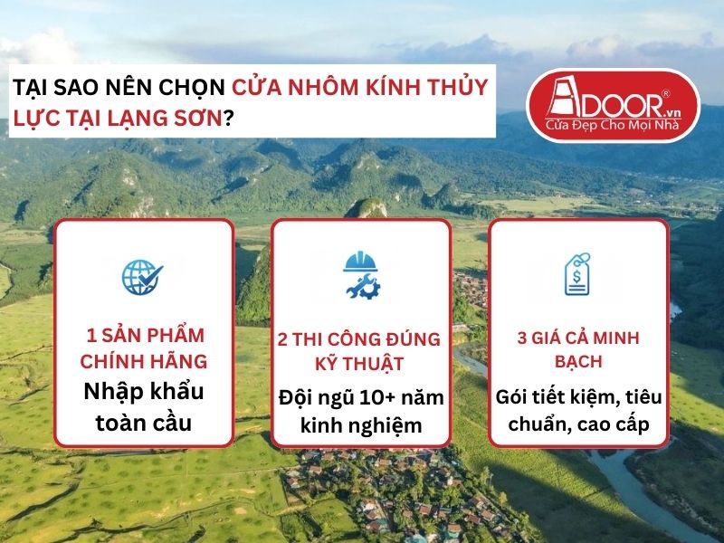 Lợi thế vượt trội của Adoor mang lại cho khách hàng Cửa Nhôm Kính Thủy Lực Lạng Sơn