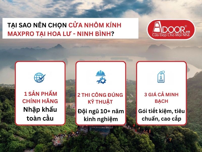 Lợi thế vượt trội của Cửa Nhôm Maxpro Adoor mang lại cho khách hàng Hoa Lư, Ninh Bình