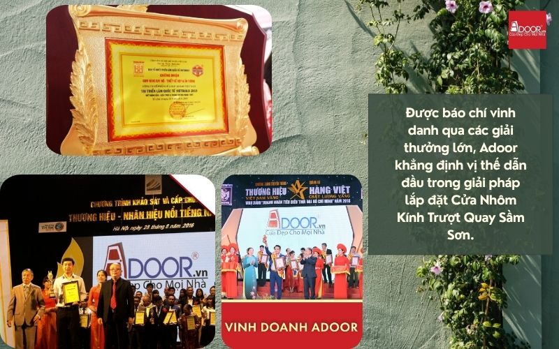 Được báo chí vinh danh qua các giải thưởng lớn, Adoor khẳng định vị thế dẫn đầu trong giải pháp lắp đặt Cửa Nhôm Kính Trượt Quay Sầm Sơn.