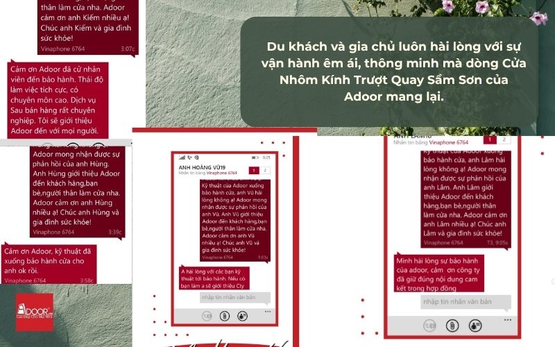 Du khách và gia chủ luôn hài lòng với sự vận hành êm ái, thông minh mà dòng Cửa Nhôm Kính Trượt Quay Sầm Sơn của Adoor mang lại.