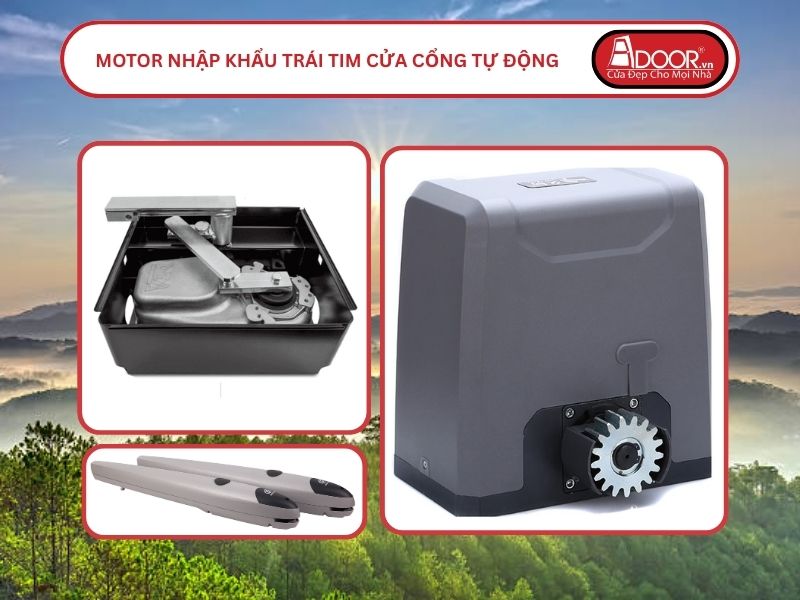 Motor Nhập Khẩu Trái Tim Cửa Cổng Tự Động Adoor Lâm Đồng