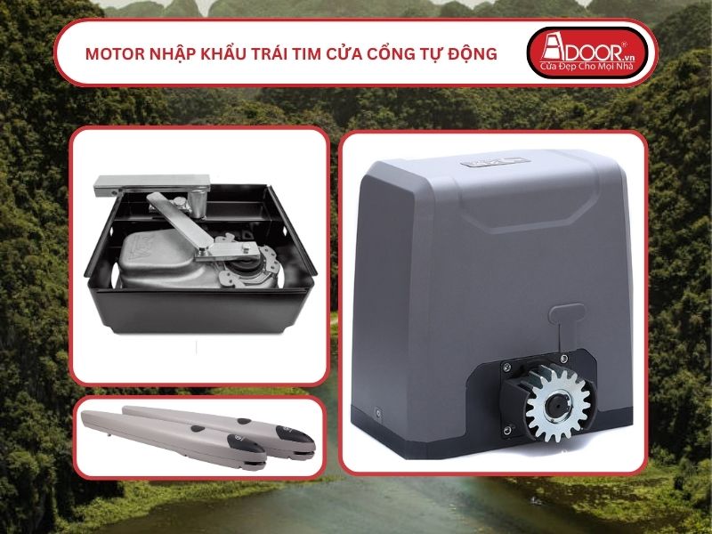 Motor Nhập Khẩu Trái Tim Cửa Cổng Tự Động Adoor Tam Điệp
