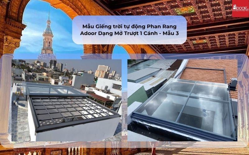 Mẫu Giếng trời tự động Phan Rang Adoor Dạng Mở Trượt 1 Cánh - Mẫu 3