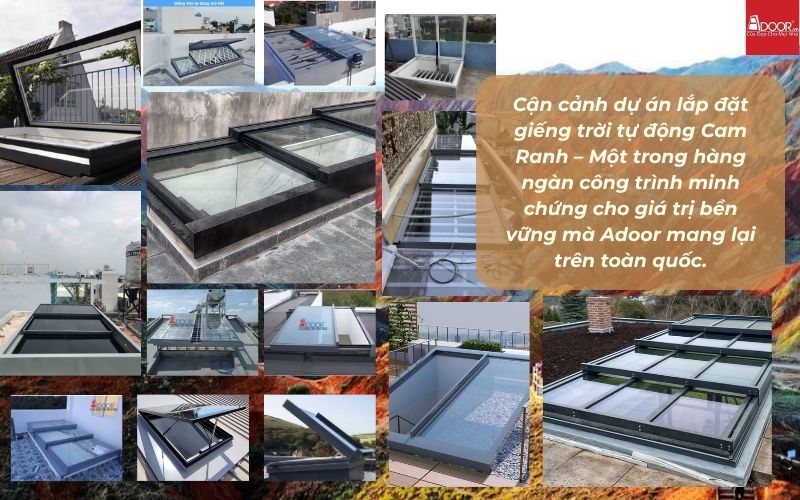 Cận cảnh dự án lắp đặt giếng trời tự động Cam Ranh – Một trong hàng ngàn công trình minh chứng cho giá trị bền vững mà Adoor mang lại trên toàn quốc.