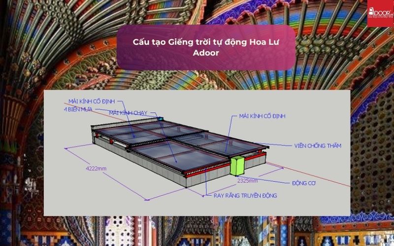 Cấu tạo Giếng trời tự động Hoa Lư Adoor
