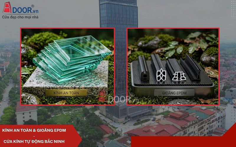 "Kính an toàn & gioăng EPDM – Cửa kính tự động Bắc Ninh"