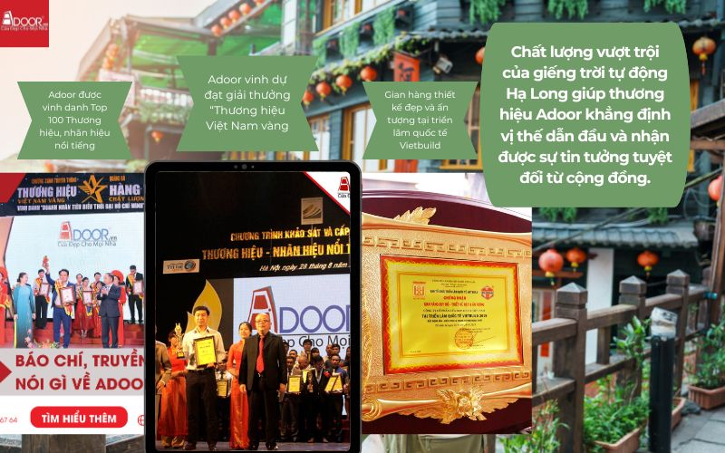 Chất lượng vượt trội của giếng trời tự động Hạ Long giúp thương hiệu Adoor khẳng định vị thế dẫn đầu và nhận được sự tin tưởng tuyệt đối từ cộng đồng.