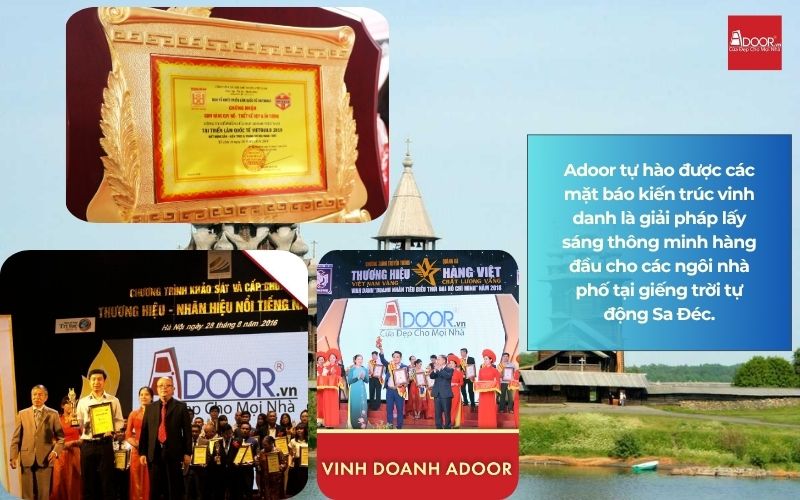 Adoor tự hào được các mặt báo kiến trúc vinh danh là giải pháp lấy sáng thông minh hàng đầu cho các ngôi nhà phố tại giếng trời tự động Sa Đéc.