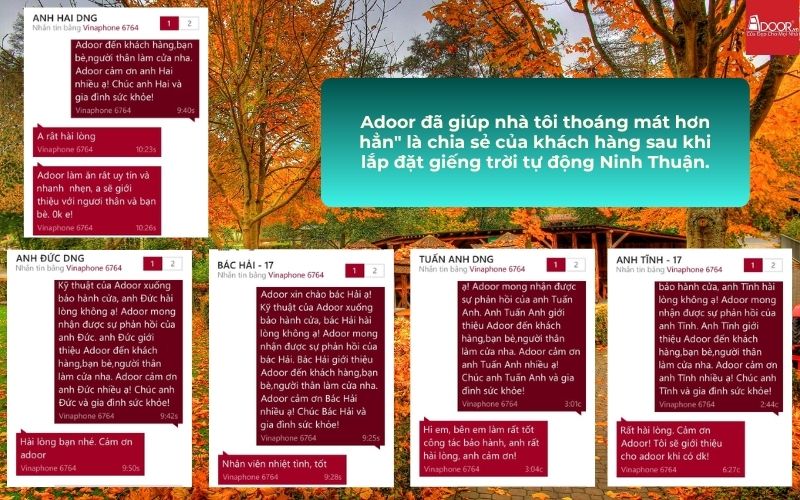 Adoor đã giúp nhà tôi thoáng mát hơn hẳn" là chia sẻ của khách hàng sau khi lắp đặt giếng trời tự động Ninh Thuận.