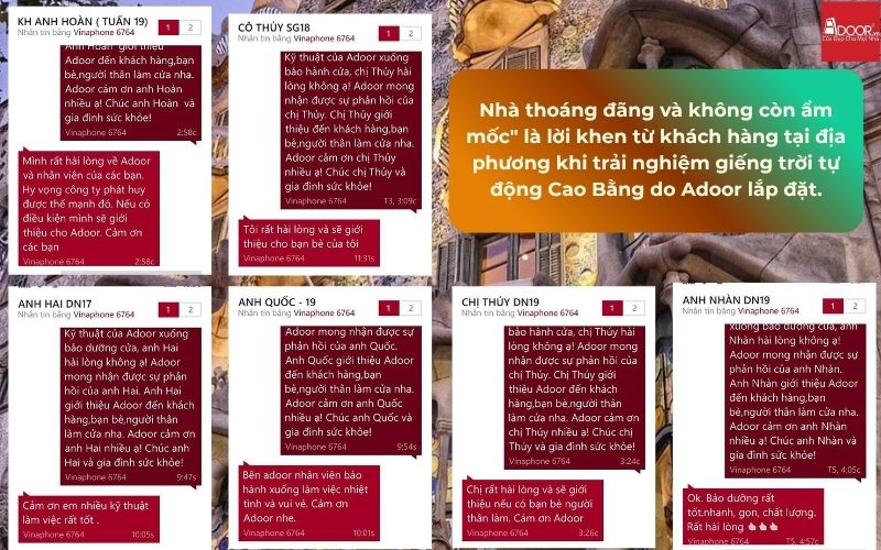 Nhà thoáng đãng và không còn ẩm mốc" là lời khen từ khách hàng tại địa phương khi trải nghiệm giếng trời tự động Cao Bằng do Adoor lắp đặt.