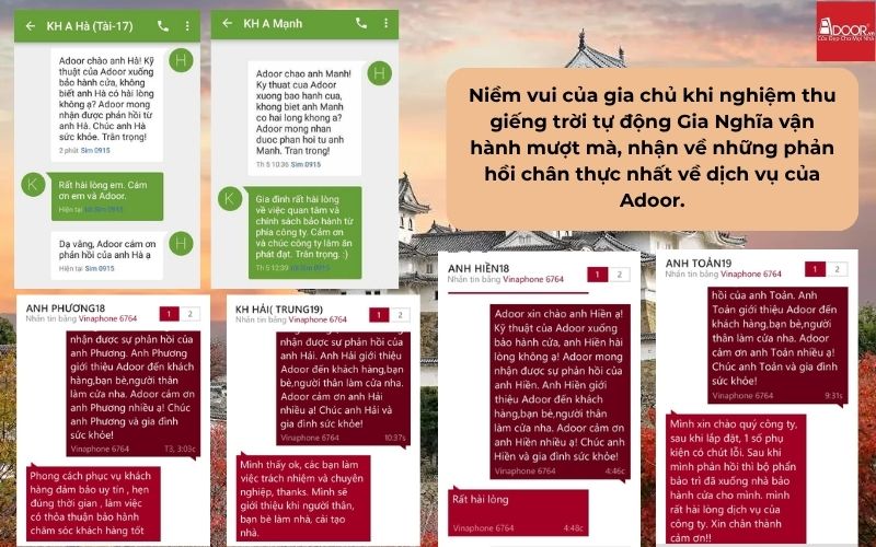 Niềm vui của gia chủ khi nghiệm thu giếng trời tự động Gia Nghĩa vận hành mượt mà, nhận về những phản hồi chân thực nhất về dịch vụ của Adoor.