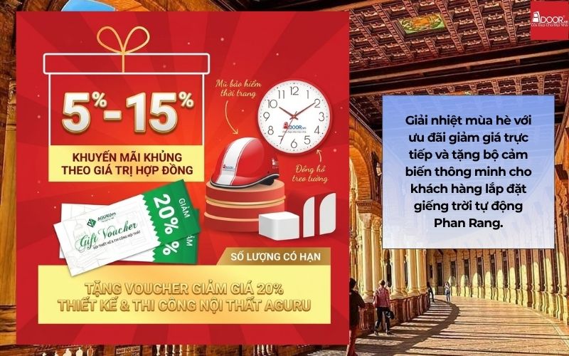 Giải nhiệt mùa hè với ưu đãi giảm giá trực tiếp và tặng bộ cảm biến thông minh cho khách hàng lắp đặt giếng trời tự động Phan Rang.