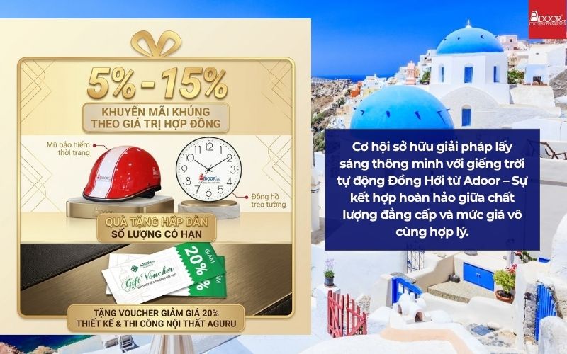 Cơ hội sở hữu giải pháp lấy sáng thông minh với giếng trời tự động Đồng Hới từ Adoor – Sự kết hợp hoàn hảo giữa chất lượng đẳng cấp và mức giá vô cùng hợp lý.
