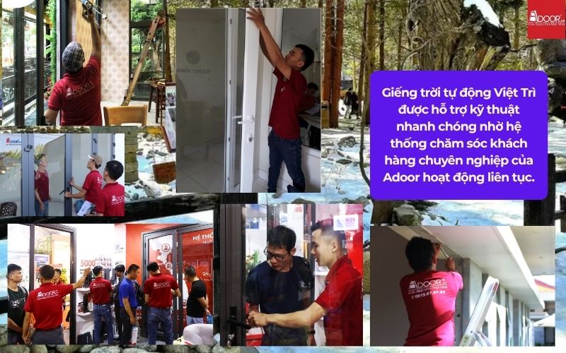 Giếng trời tự động Việt Trì được hỗ trợ kỹ thuật nhanh chóng nhờ hệ thống chăm sóc khách hàng chuyên nghiệp của Adoor hoạt động liên tục.