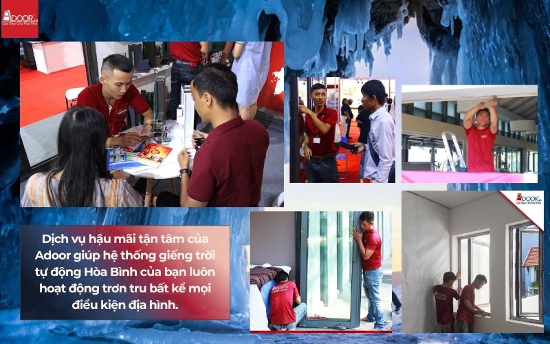Dịch vụ hậu mãi tận tâm của Adoor giúp hệ thống giếng trời tự động Hòa Bình của bạn luôn hoạt động trơn tru bất kể mọi điều kiện địa hình.