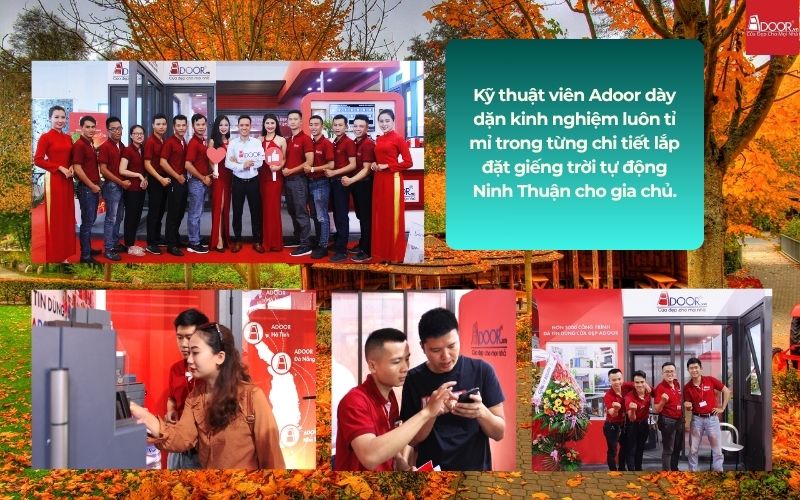 Kỹ thuật viên Adoor dày dặn kinh nghiệm luôn tỉ mỉ trong từng chi tiết lắp đặt giếng trời tự động Ninh Thuận cho gia chủ.