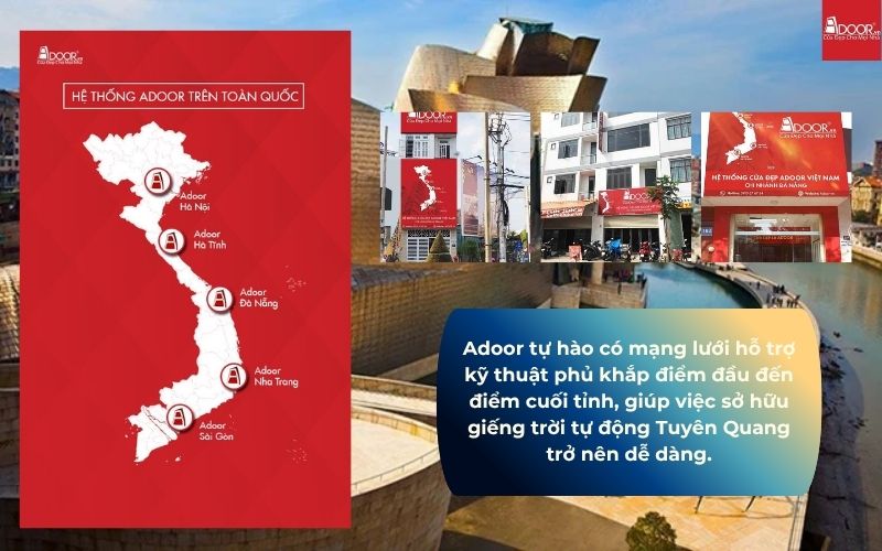 Adoor tự hào có mạng lưới hỗ trợ kỹ thuật phủ khắp điểm đầu đến điểm cuối tỉnh, giúp việc sở hữu giếng trời tự động Tuyên Quang trở nên dễ dàng.