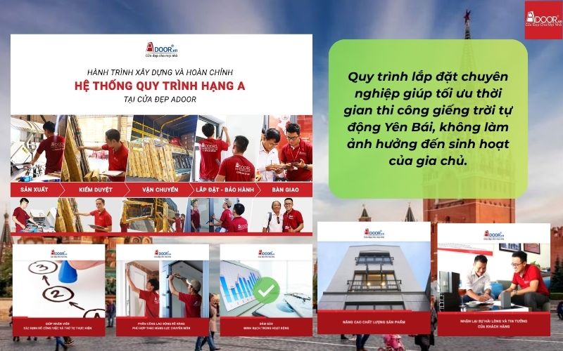 Quy trình lắp đặt chuyên nghiệp giúp tối ưu thời gian thi công giếng trời tự động Yên Bái, không làm ảnh hưởng đến sinh hoạt của gia chủ.