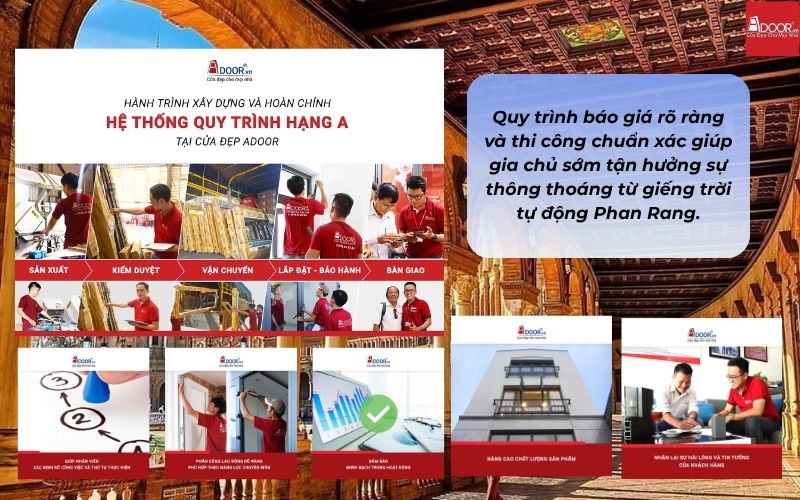 Quy trình báo giá rõ ràng và thi công chuẩn xác giúp gia chủ sớm tận hưởng sự thông thoáng từ giếng trời tự động Phan Rang.