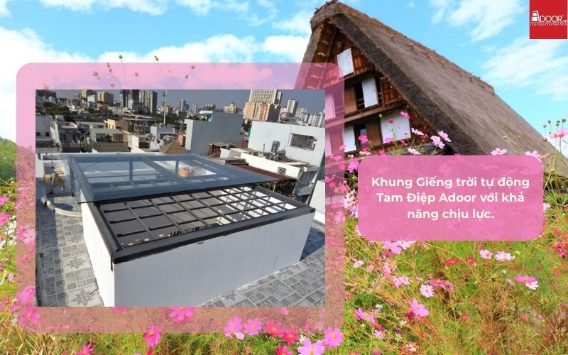 Khung Giếng trời tự động Tam Điệp Adoor với khả năng chịu lực.