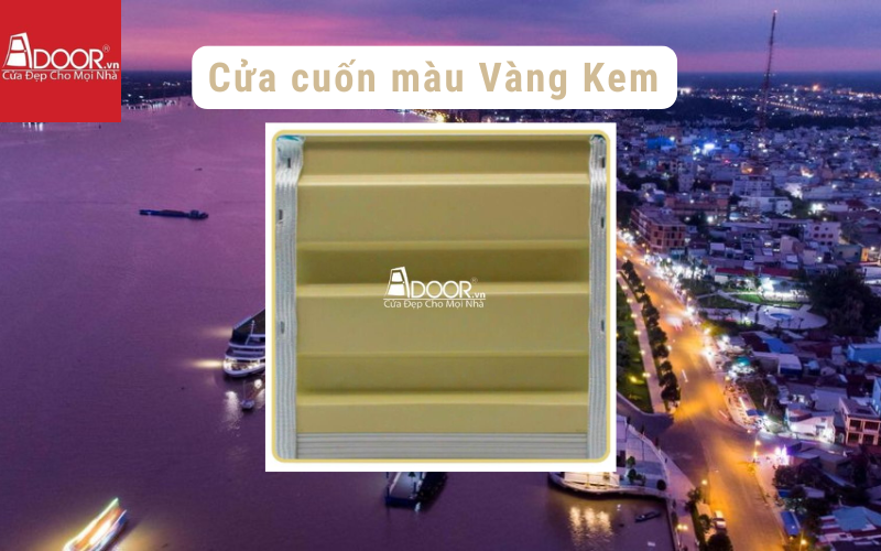 Cửa cuốn Úc màu vàng kem 