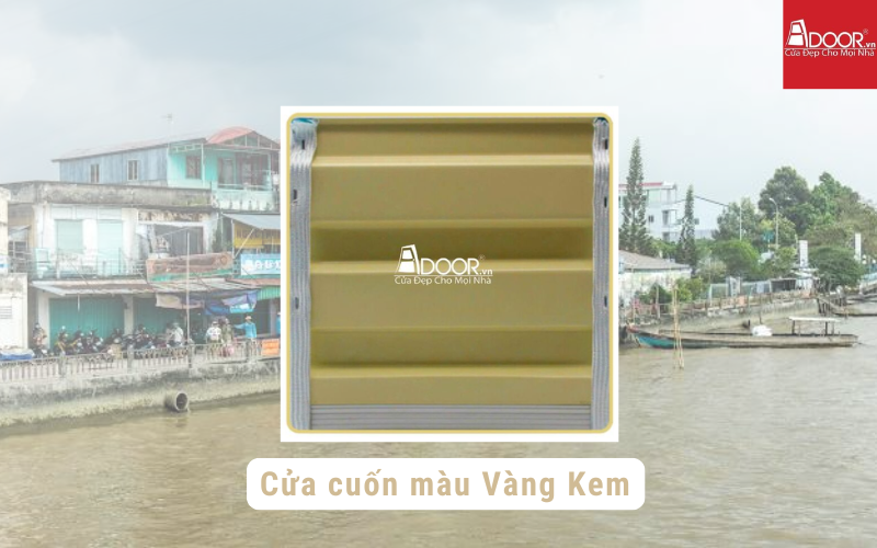 Cửa cuốn Úc Vĩnh Long màu vàng kem