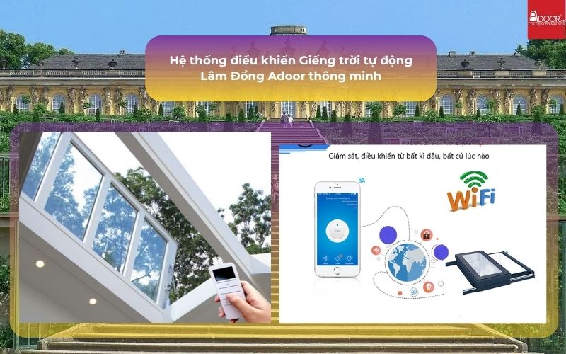Hệ thống điều khiển Giếng trời tự động Lâm Đồng Adoor thông minh