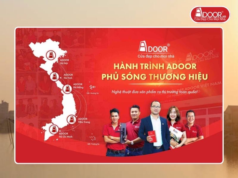 Chi nhánh Adoor phủ rộng toàn quốc phục vụ khách hàng Cửa Cổng Tự Động tại Hà Tĩnh