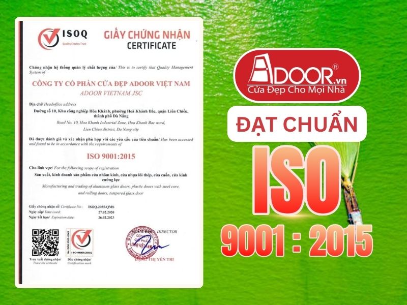 Chứng nhận ISO minh chứng chất lượng Cửa Cổng Tự Động Adoor phục vụ Biên Hòa