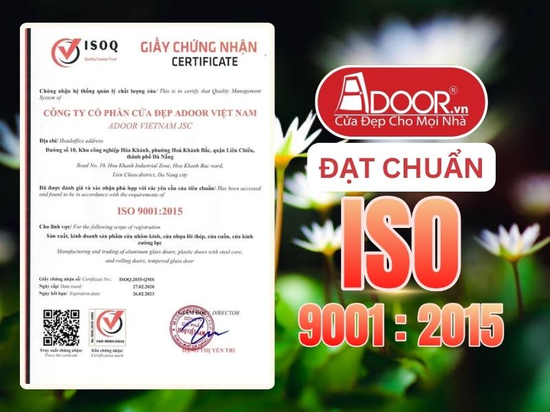 Chứng nhận ISO minh chứng chất lượng Cửa Cổng Tự Động Adoor phục vụ Hà Tiên